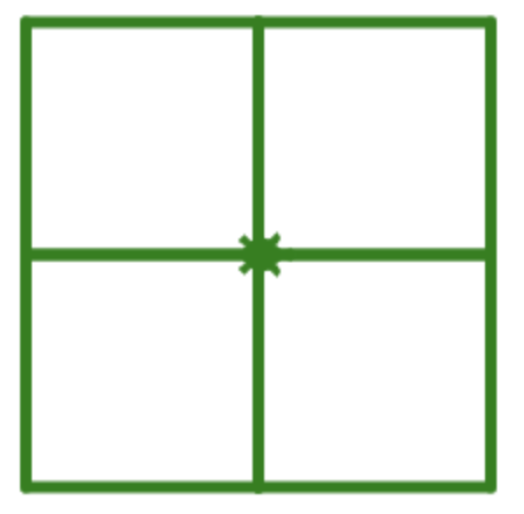 การใช้ Loop ซ้อน Loop วาดรูปสี่เหลี่ยม 4 รูปที่หมุนรอบจุดเดียวกัน